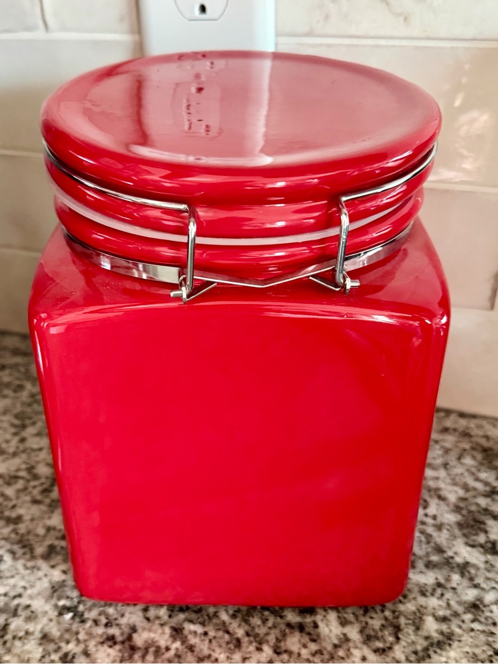 Red Airtight Kitchen Storage Canister - Home Kitchen - Picture 4 of 6